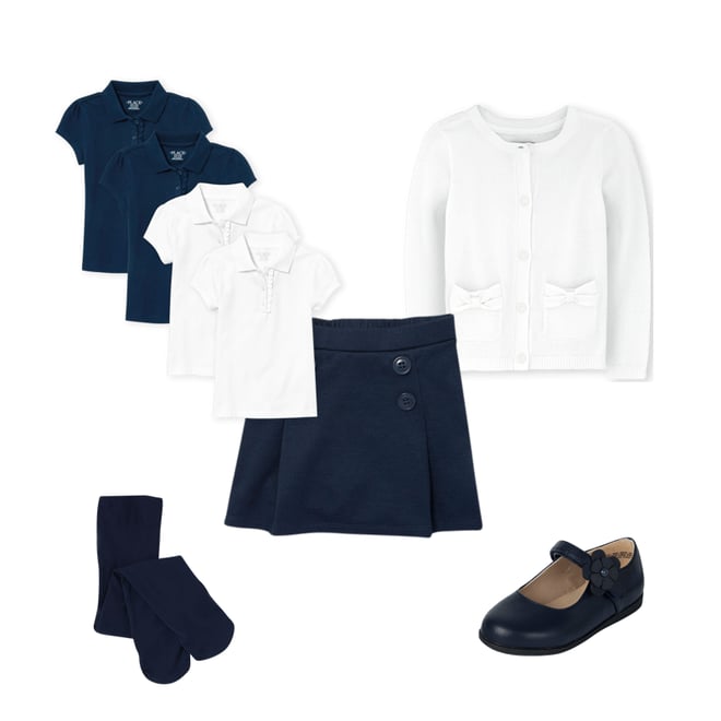 Girls navy blue uniform shoes outlet