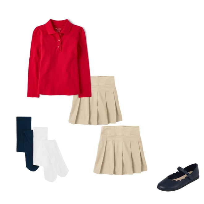 2nd bundle featuring 3 items which compliment Girls Uniform Ruffle Pique Polo