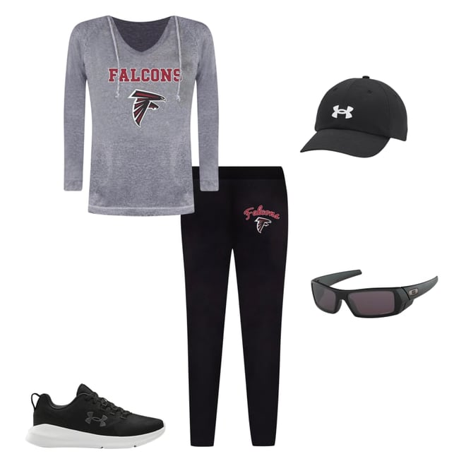 NFL Team Apparel Women's Atlanta Falcons Black Fraction Leggings