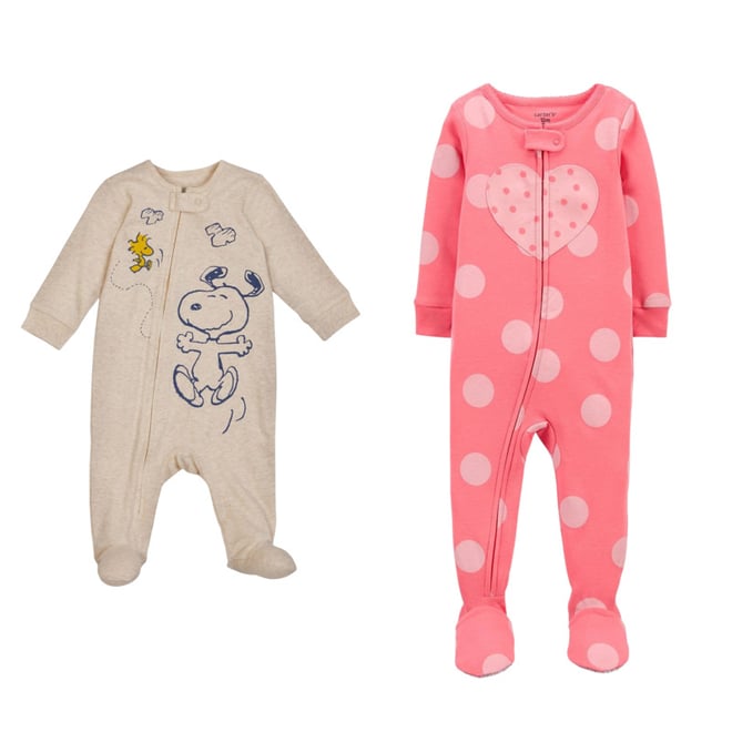 CARTER'S Girl's Sz Various Zip-up Footed Pajamas 3T 