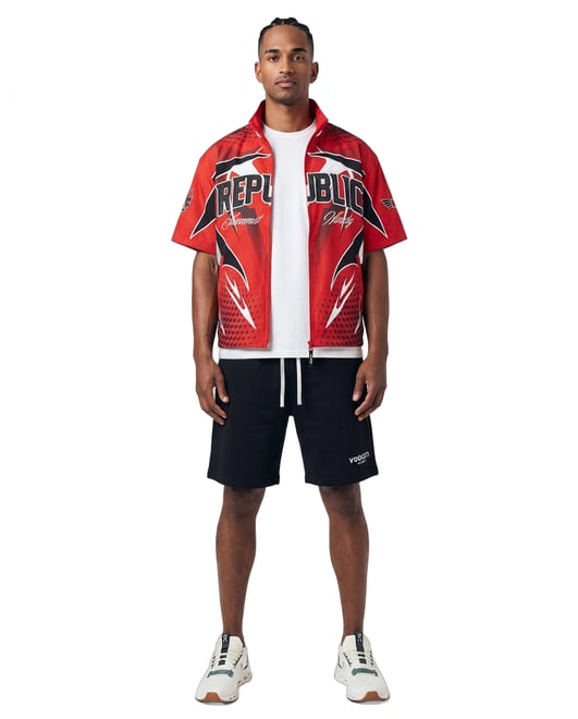 Men's Republic Zippered Windbreaker - Red | Hibbett