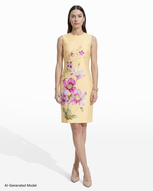 anne klein dress Womens Polka Dot Sleeveless Drawstring Waist Midi Black Size 2 neckline and modern dolman sleeves Petite Sleeveless Floral Sheath Dress