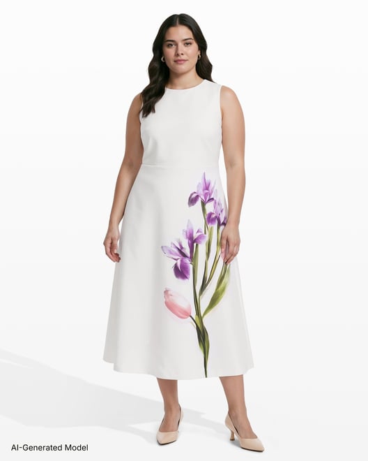 flower a line dress A-Line Floral Printed 7442 adding a touch of whimsy and femininity ZAPAKA Women Lilac Floral Homecoming