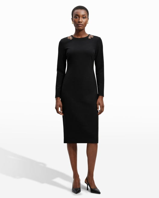Strong Shoulder Midi Dress | Anne Klein Anne Black / 0