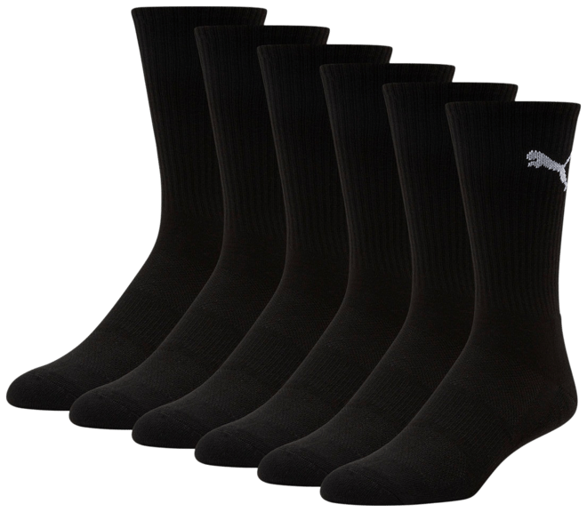 PUMA Men's Half-Terry Crew-Length Socks [3 Pairs]