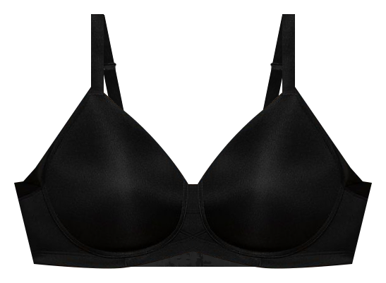 Vanity Fair Womens Beauty Back Full Figure Wireless Extended Side and Back  Smoother Bra 71267 - MIDNIGHT BLACK - 44DD