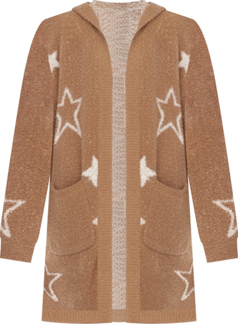 Women's Hooded Open Front Sherpa Coat