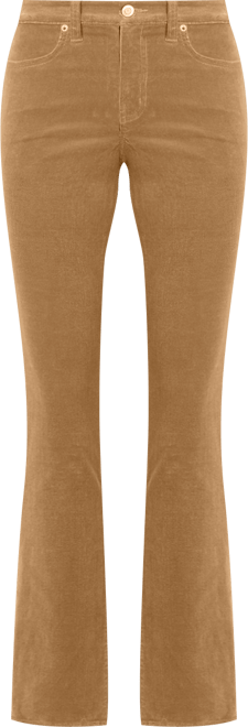 Stretch Corduroy Mid-Rise Straight Pants
