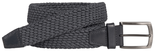 Johnston & Murphy Men's Woven Stretch-Knit Belt - White/Gray - Size 42