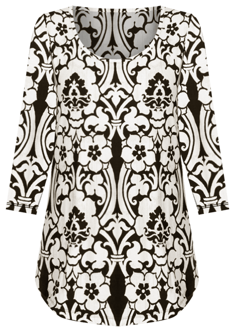 Women's Printed Scoop-Neck 3/4-Sleeve Top, Exclusively at Macy's