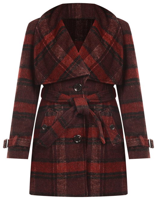 Women's Fleet Street Plaid Wool Blend Coat