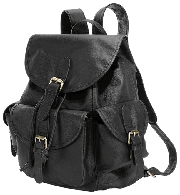 AmeriLeather Urban Buckle Flap Leather Backpack