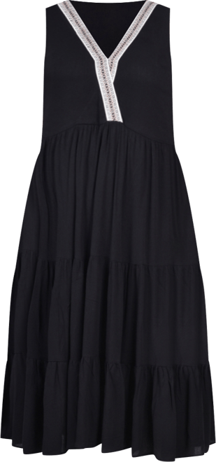 Plus Size Sleeveless Surplice Tiered Dress