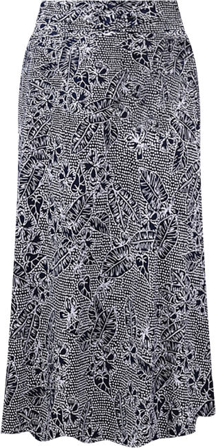 Plus Size Maxi A-Line Skirt with Front Faux Belt