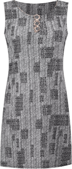 Plus Size Sleeveless Dress with 3 Rings