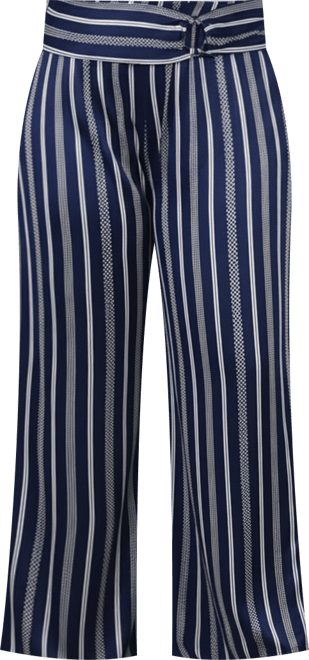 Plus Size Cropped Pull On Pants with Faux Belt