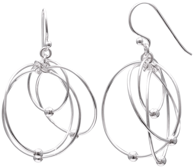 Triple hoop hot sale drop earrings