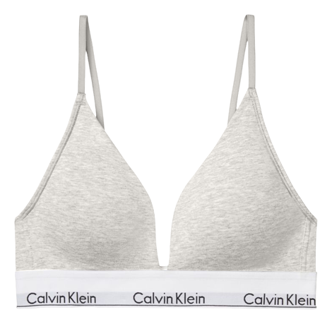 Calvin Klein L77514 Grey Modern Cotton Lightly Lined Triangle Bralette Size  L