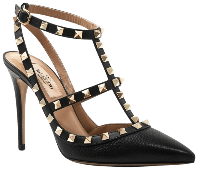 Valentino Garavani Women's Rockstud Cage Leather Pumps with Studs