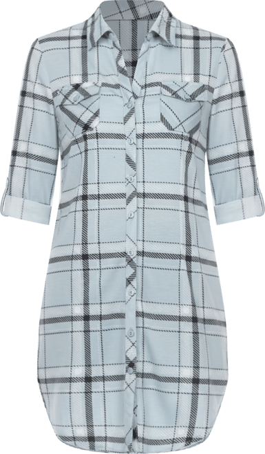 Women's Plaid Tunic Top Shirt