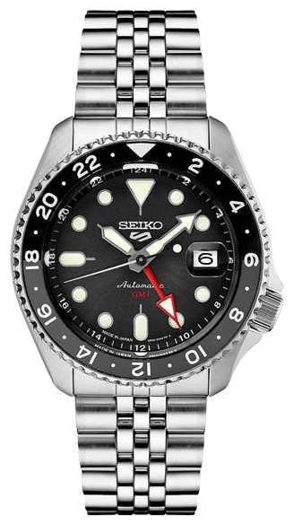 Seiko 5 Sports Stainless Black Dial Watch belk