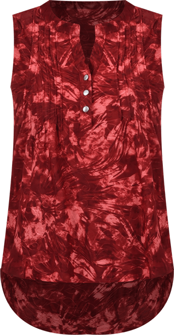 Petite Sleeveless Jacquard Y-neck Top