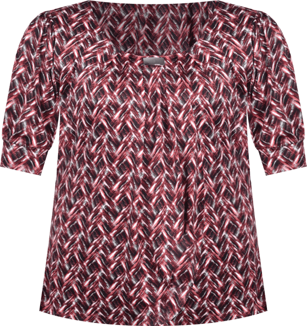 Petite Printed Balloon Sleeve Top