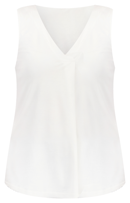 Women's Sleeveless Pleat-Front V-Neck Top