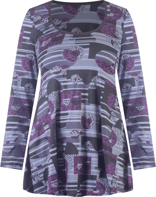 Women's Scoop Neck Long Sleeve Tunic Top