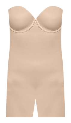 ASSETS by SPANX Women's Flawless Finish Strapless Cupped Midthigh Bodysuit  - Beige L