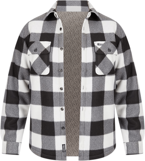 Buffalo Outdoors® Workwear Men's Orange Lined Flannel Shirt Jacket- Grey