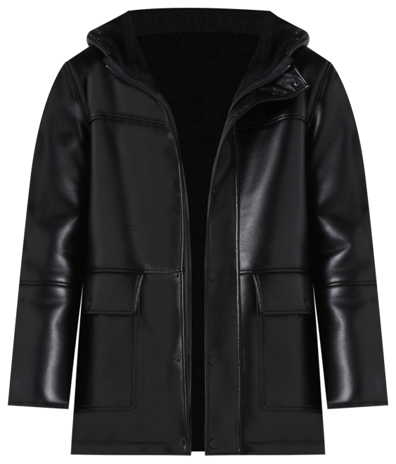 Men's Donohue Faux Leather Fleece-Lined Parka Jacket