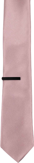 Men's Solid Tie & 1" Tie Bar Set