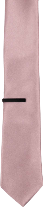 Men's Solid Tie & 1-1/2" Tie Bar Set