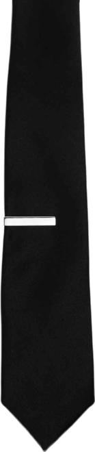 Men's Solid Tie & 1" Tie Bar Set