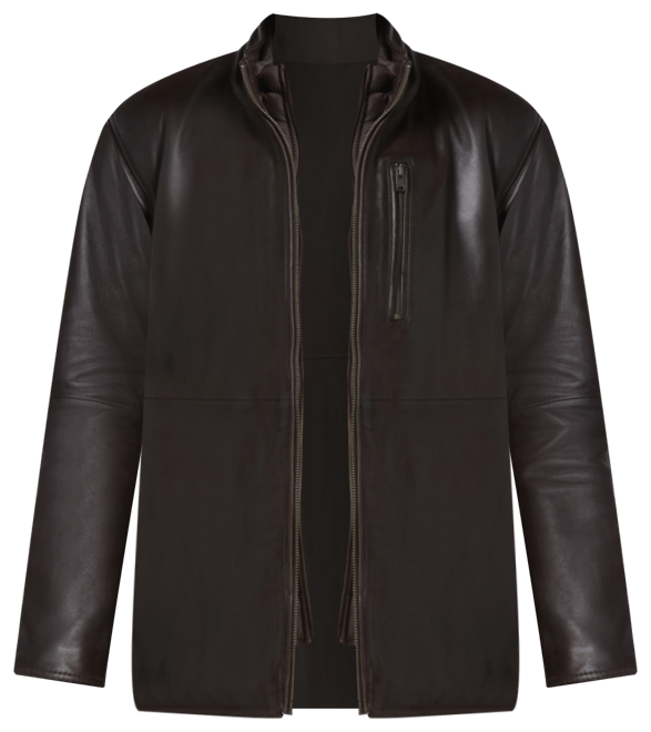 Men's Wollman Smooth Leather Racer Jacket with Removable Interior Bib