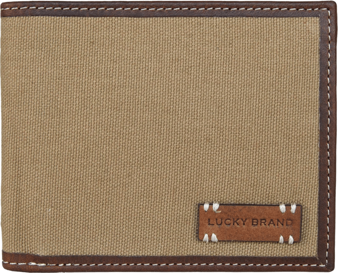 Men's Canvas with Leather Trim Bifold Wallet