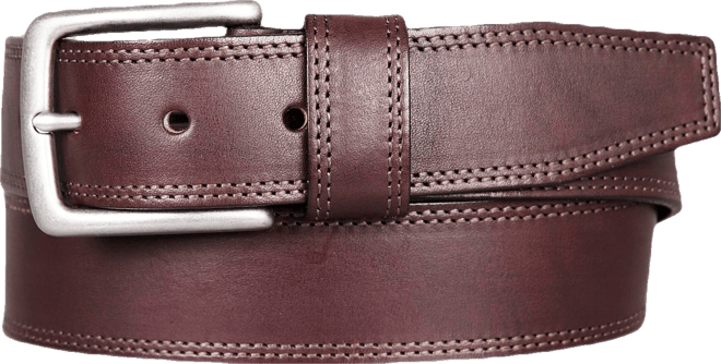 Men's Double Needle Stitched Leather Belt