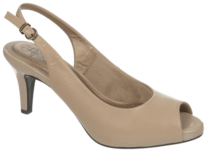 Lifestride peep toe store slingback heels