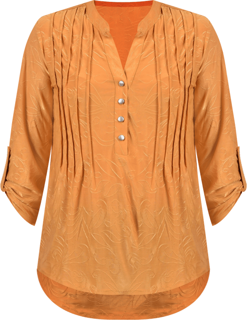 Petite 3/4 Roll Tab Pullover Top