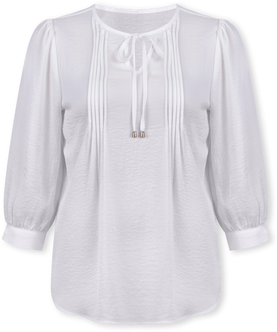 Petite Elbow Sleeve Satin Blouse