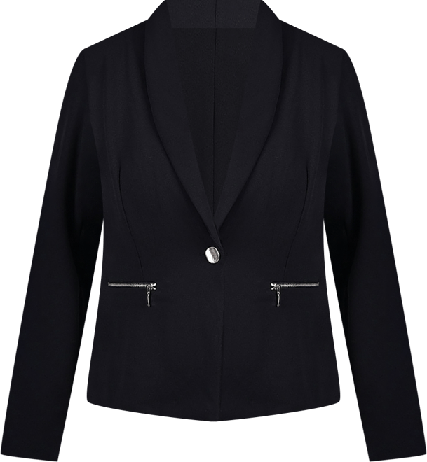 Petite Cropped Long Sleeve Crepe Jacket