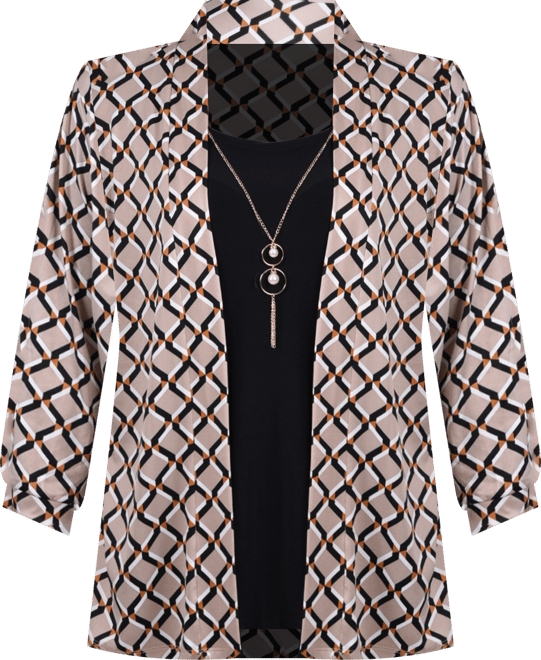 Petite 3/4 Sleeve Two-Fer Top