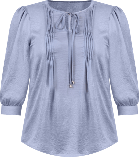 Petite Elbow Sleeve Satin Blouse