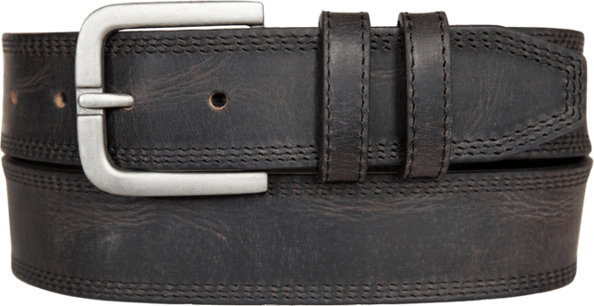 Men's Triple Needle Stitched Leather Belt