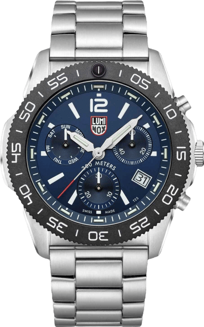 Men's Swiss Chronograph Pacific Diver Stainless Steel Bracelet Watch 44mm