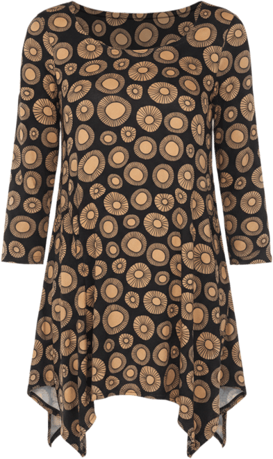 Women's Printed Geometric Circle Tunic Top