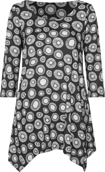 Women's Printed Geometric Circle Tunic Top
