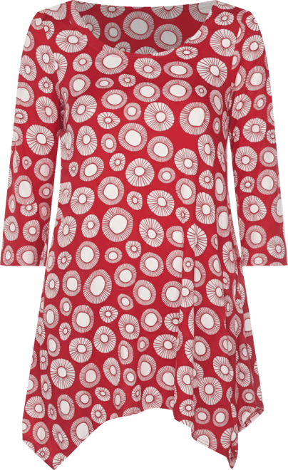 Women's Printed Geometric Circle Tunic Top