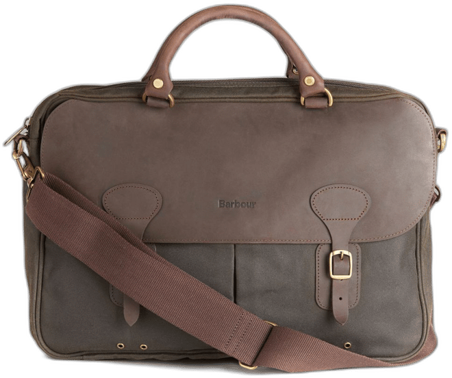 バッグ Barbour Wax Leather Briefcase Barbour Wax Leather Briefcase - Olive | British Attire